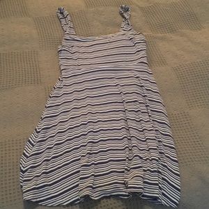 Blue and white stripped dress